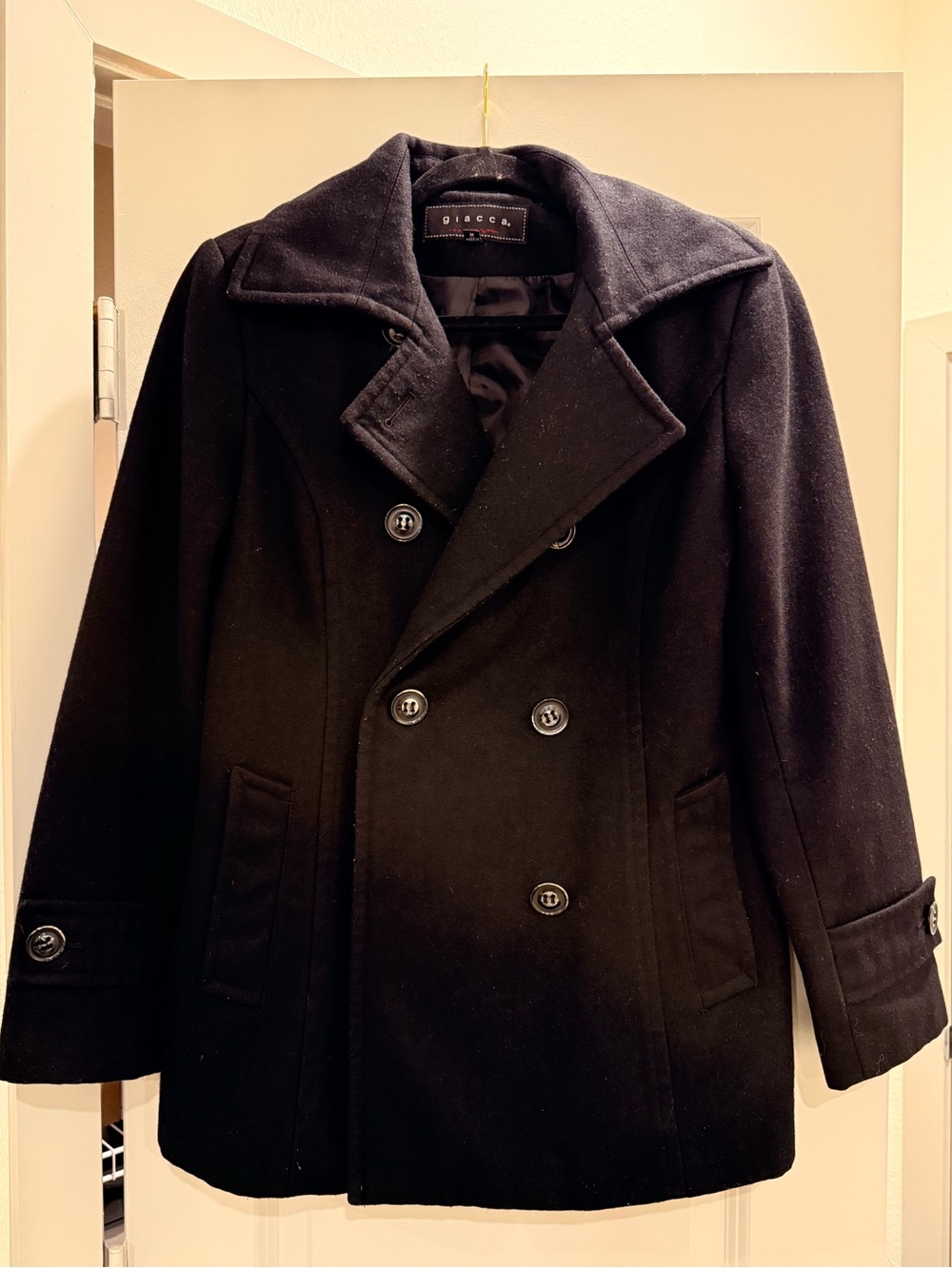 Black Peacoat Jacket by Giacca